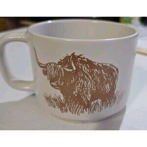 Highland Cow Mug Coffee Cup XL Ceramic White Dishwasher Microwave Safe Farmhouse